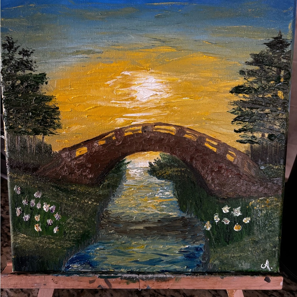 Sunset Bridge Canvas Art